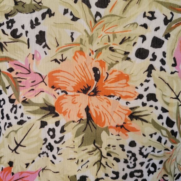 Woman Within 2X Sleeveless V Neck Dress Animal Floral Print Lightweight Rayon Su - Picture 2 of 4